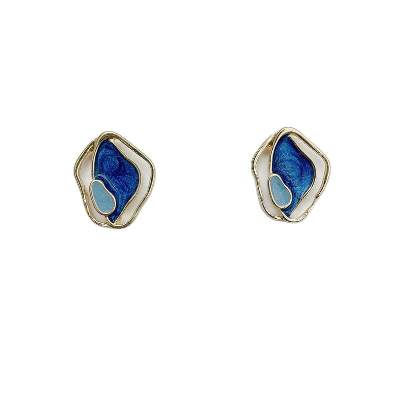 Simple Geometric Alloy Stud Earrings for Women - 5