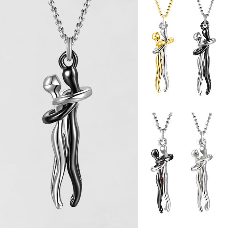 Love Hug Brass Necklace Unisex Minimalist Clavicle Chain - 1