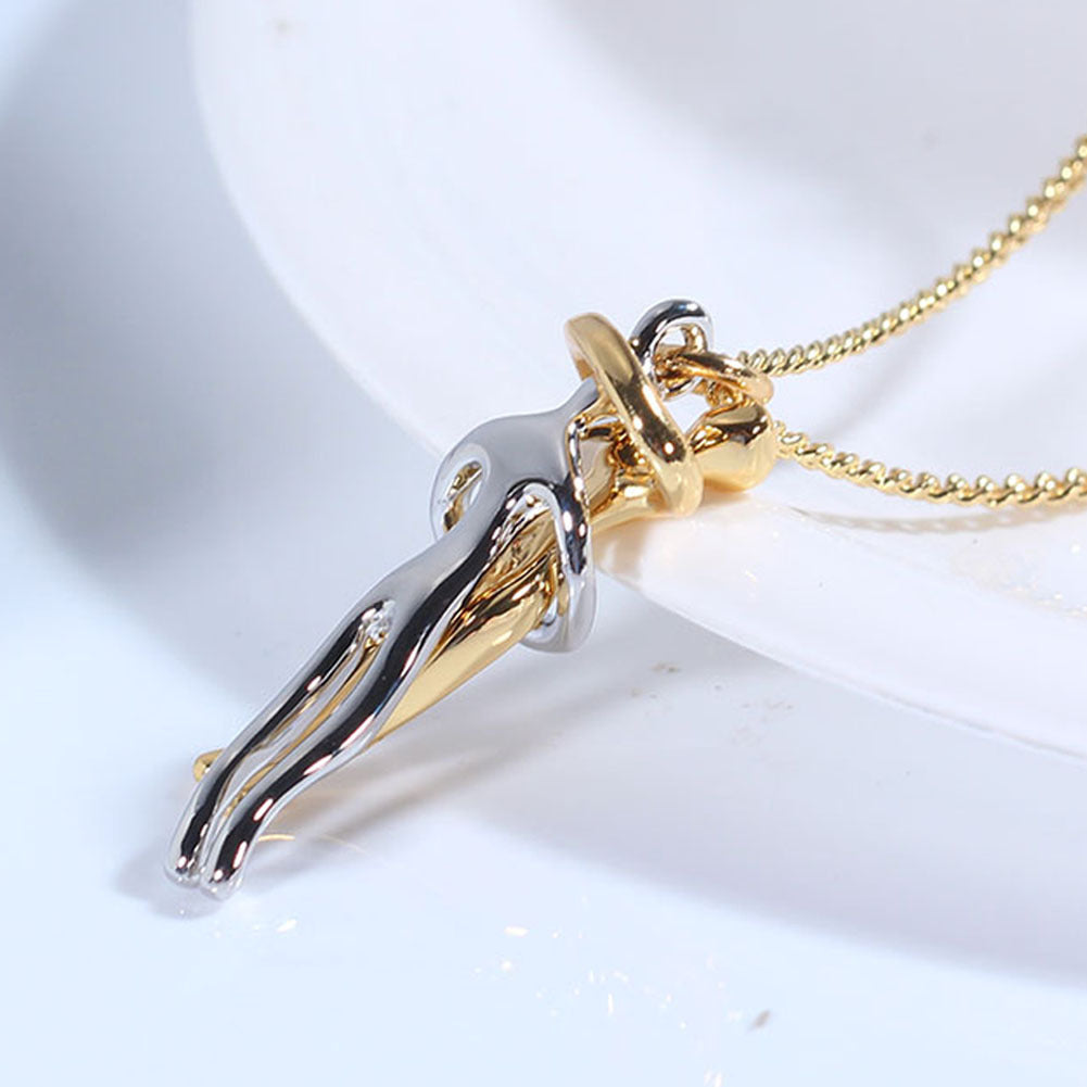 Love Hug Brass Necklace Unisex Minimalist Clavicle Chain
