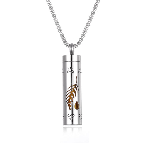 Stainless Steel Aromatherapy Pendant Necklace with Essential Oil Bottle