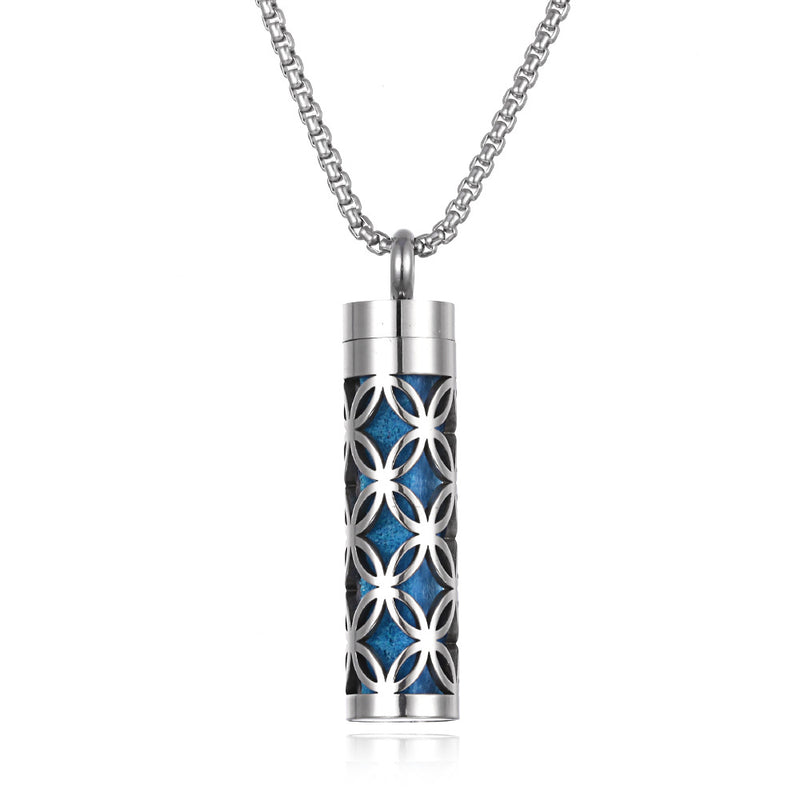 Stainless Steel Aromatherapy Pendant Necklace with Essential Oil Bottle - 3