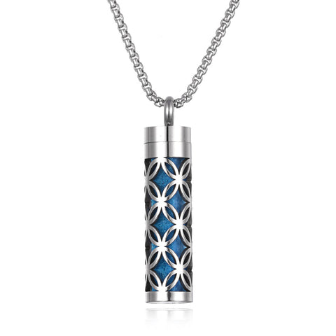 Stainless Steel Aromatherapy Pendant Necklace with Essential Oil Bottle