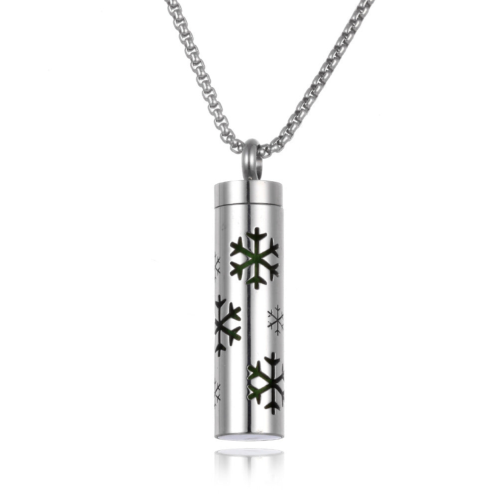 Stainless Steel Aromatherapy Pendant Necklace with Essential Oil Bottle