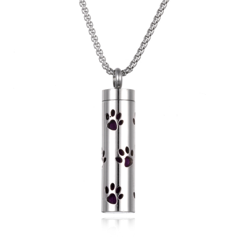 Stainless Steel Aromatherapy Pendant Necklace with Essential Oil Bottle