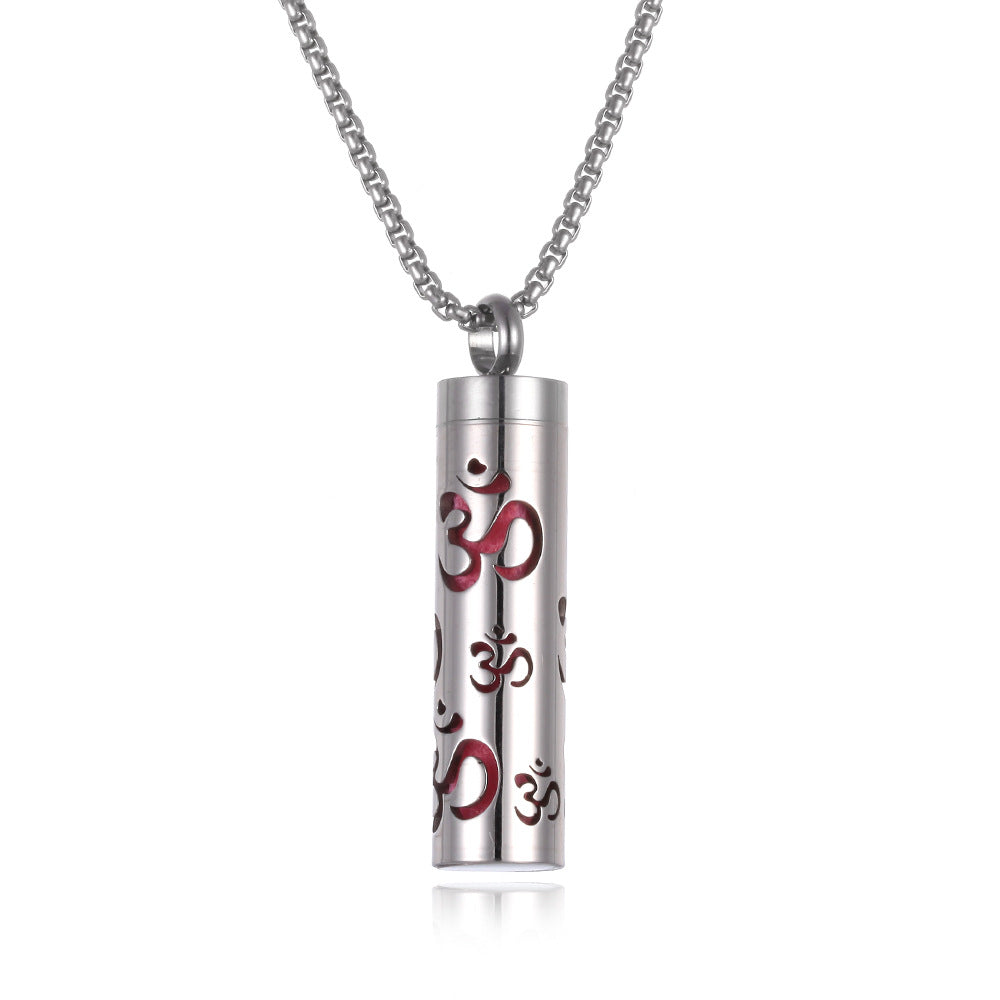 Stainless Steel Aromatherapy Pendant Necklace with Essential Oil Bottle