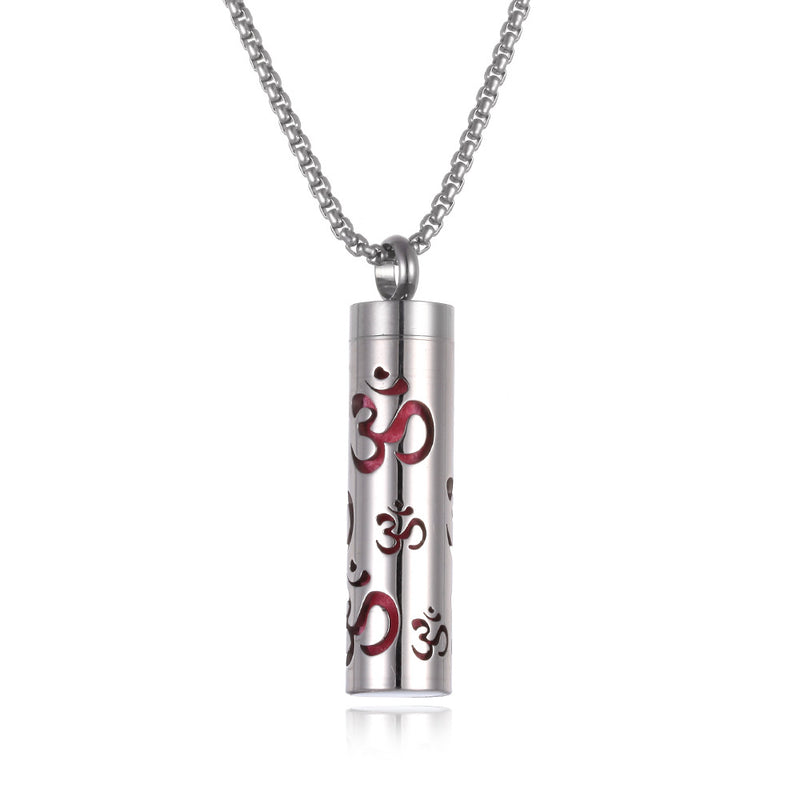 Stainless Steel Aromatherapy Pendant Necklace with Essential Oil Bottle - 6