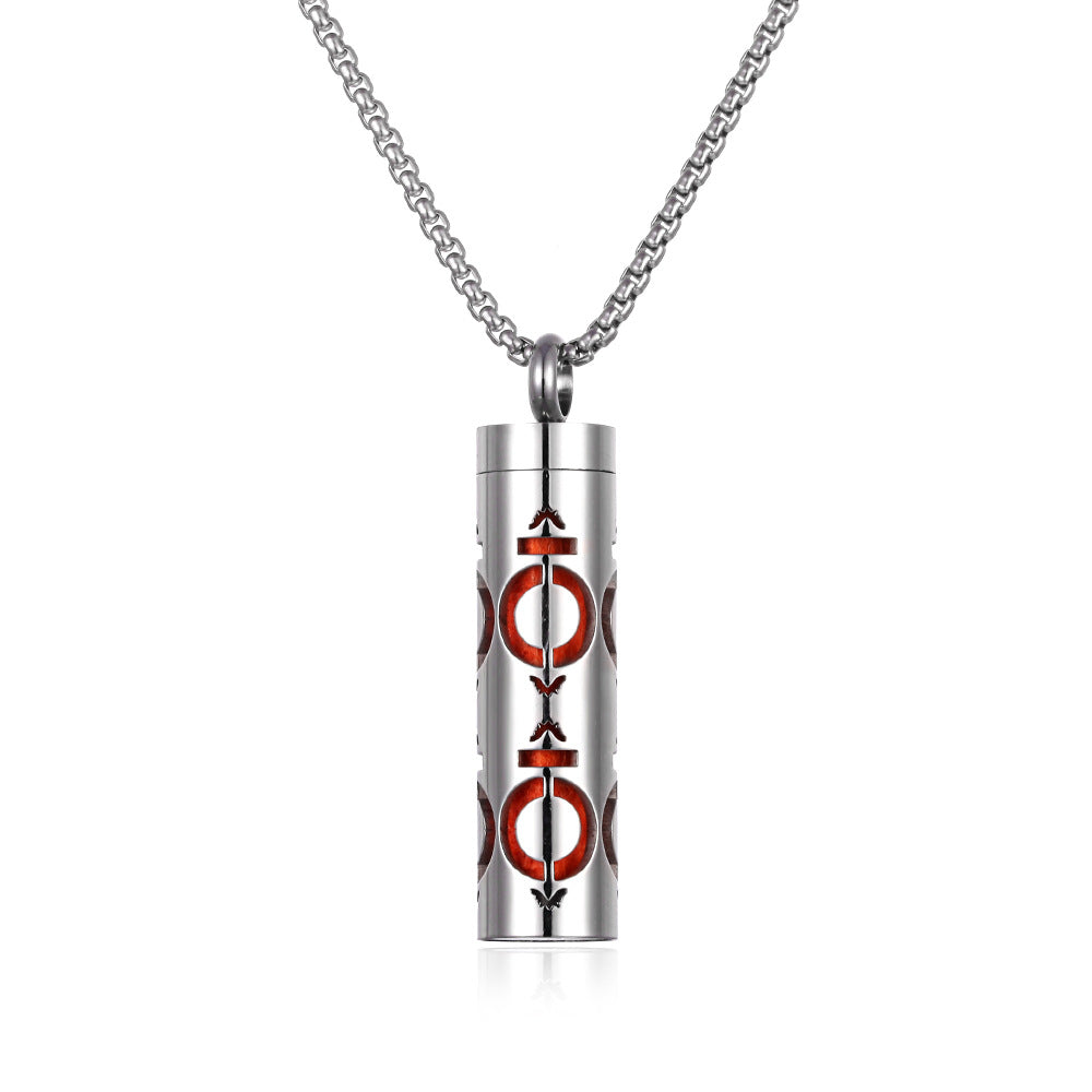 Stainless Steel Aromatherapy Pendant Necklace with Essential Oil Bottle