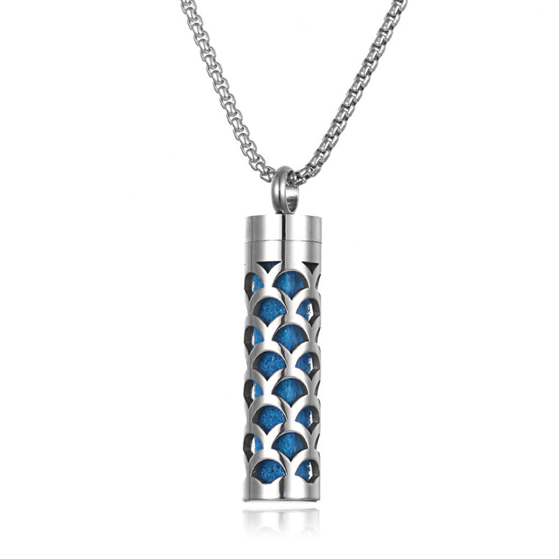 Stainless Steel Aromatherapy Pendant Necklace with Essential Oil Bottle - 8