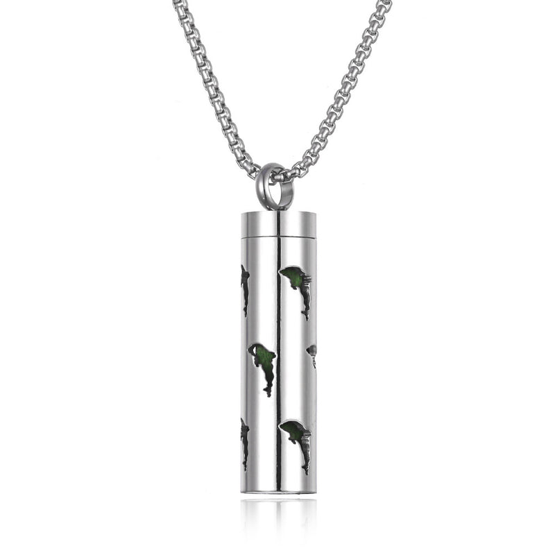 Stainless Steel Aromatherapy Pendant Necklace with Essential Oil Bottle - 12