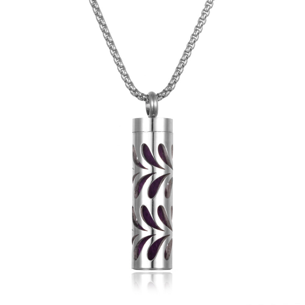 Stainless Steel Aromatherapy Pendant Necklace with Essential Oil Bottle