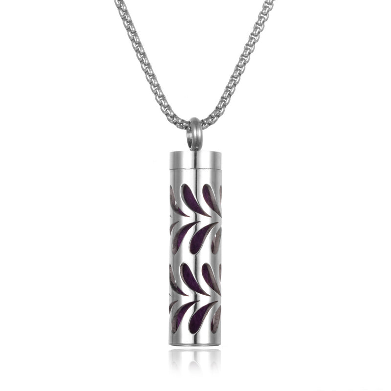 Stainless Steel Aromatherapy Pendant Necklace with Essential Oil Bottle - 14