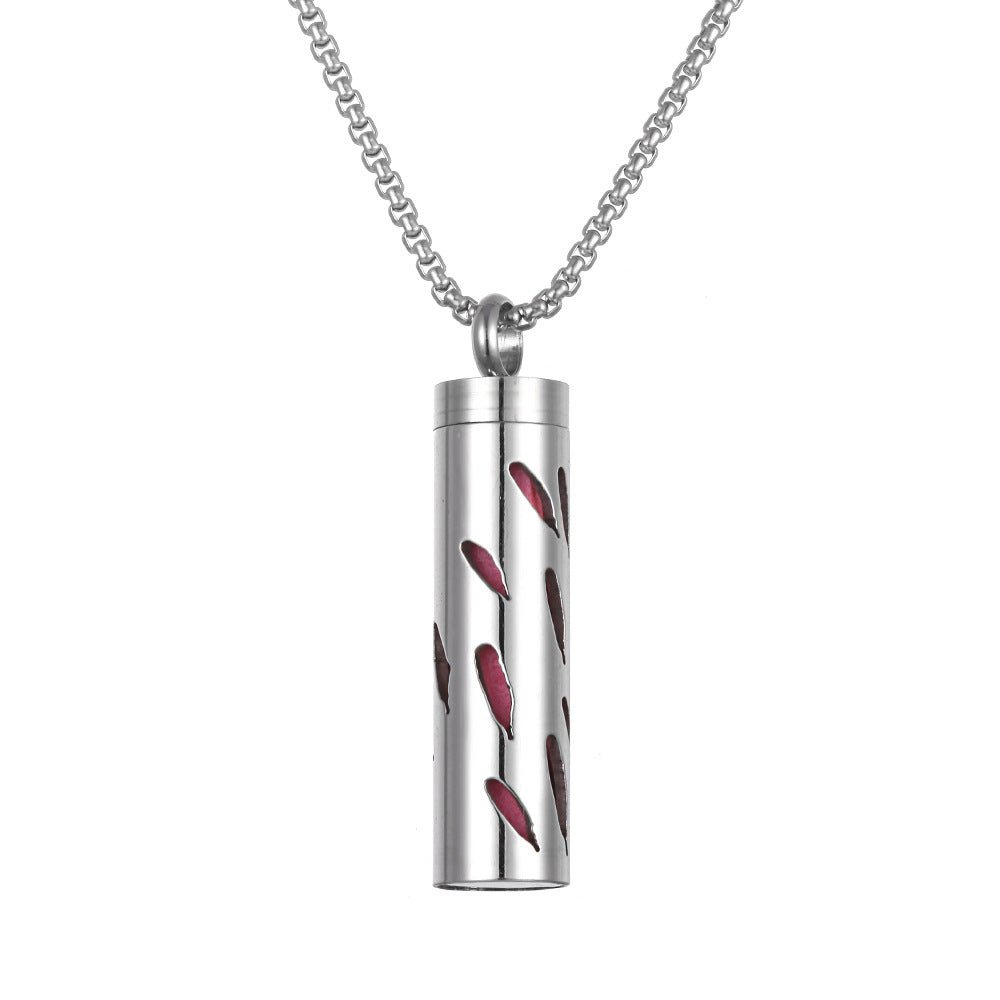 Stainless Steel Aromatherapy Pendant Necklace with Essential Oil Bottle