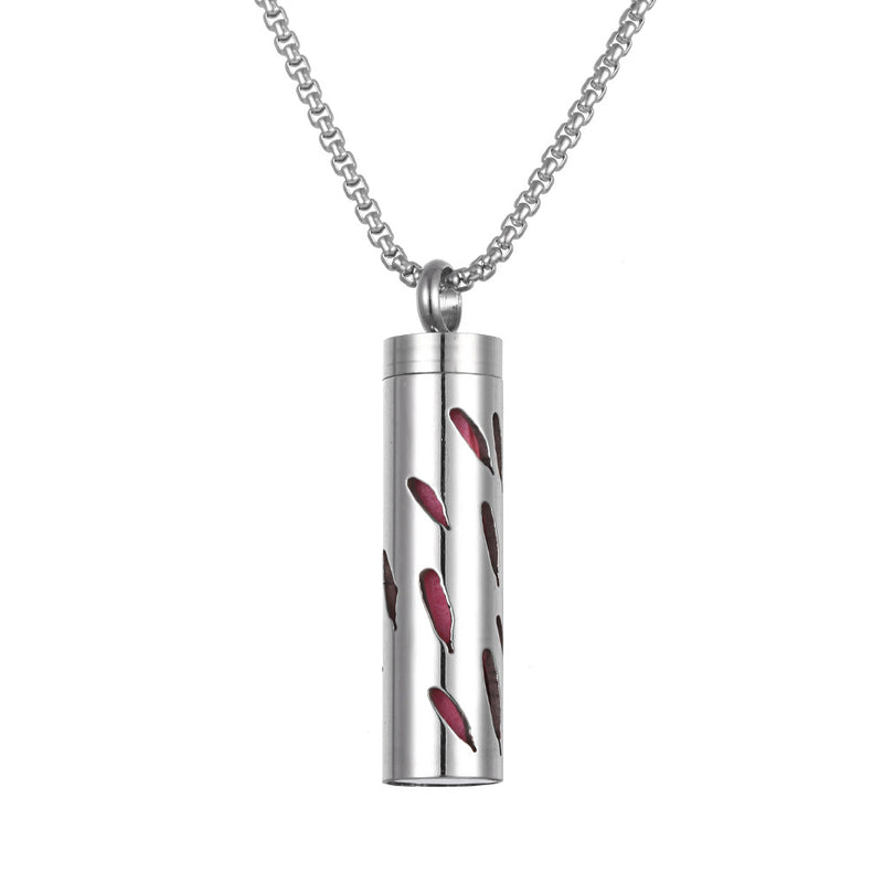 Stainless Steel Aromatherapy Pendant Necklace with Essential Oil Bottle - 15