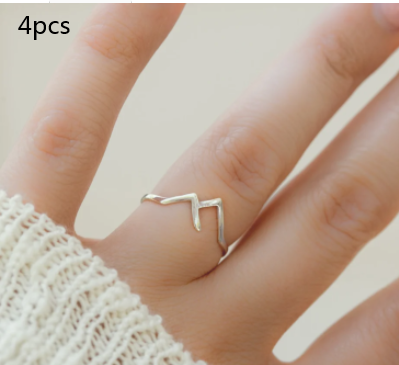 Minimalist Mountain-Shaped Copper Ring for Women