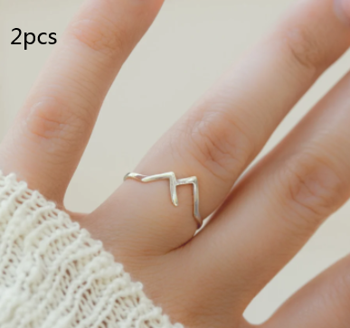 Minimalist Mountain-Shaped Copper Ring for Women
