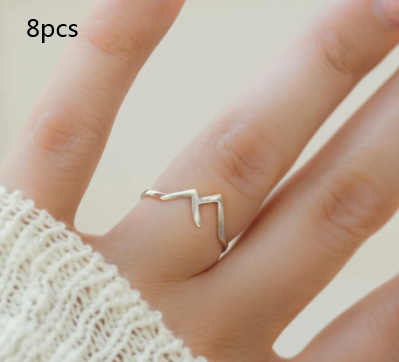 Minimalist Mountain-Shaped Copper Ring for Women