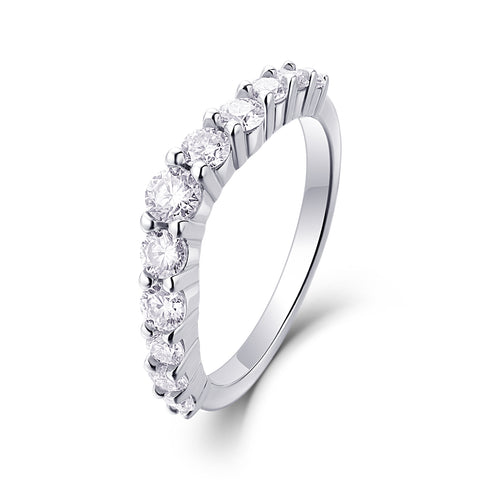 S925 Silver Moissanite Wedding Ring Luxury Fashion Set