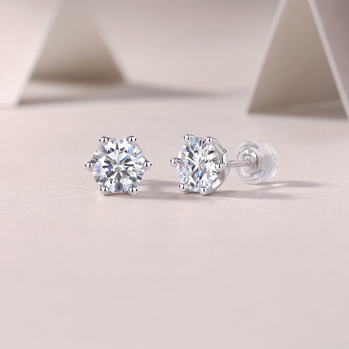 S925 Silver Moissanite Flower Stud Earrings Luxury Fashion Jewelry