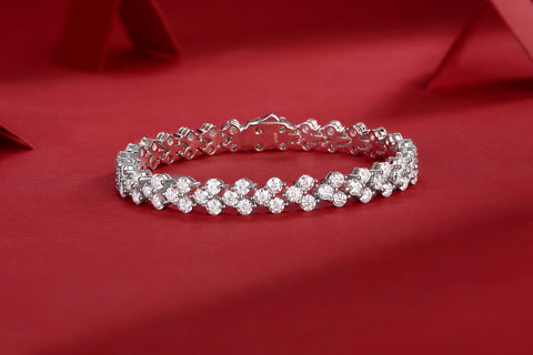 S925 Silver Moissanite Bracelet Luxury Fashion Sparkling Tennis Chain