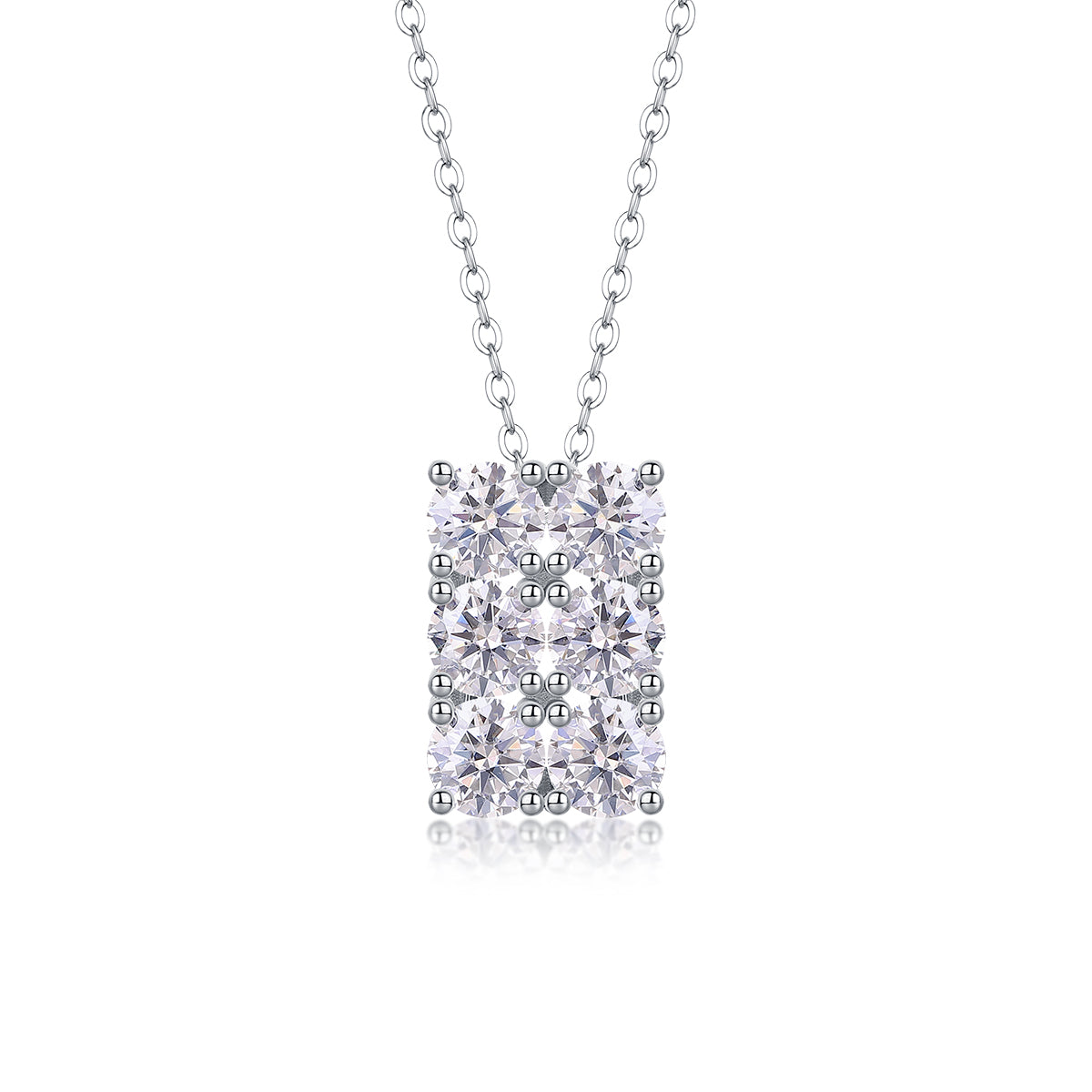 1Grand Round Moissanite Pendant Necklace in S925 Sterling Silver