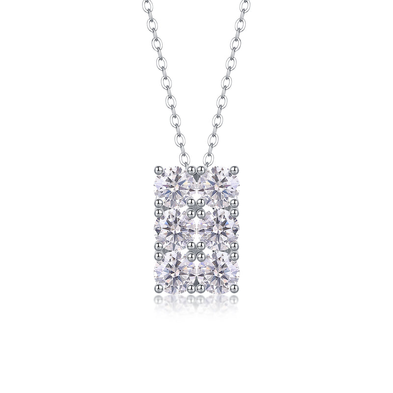 1Grand Round Moissanite Pendant Necklace in S925 Sterling Silver - Modern Elegant Design - 4