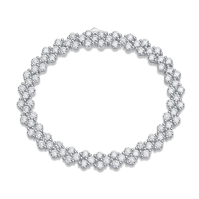 S925 Silver Moissanite Bracelet Luxury Fashion Sparkling Tennis Chain - 2