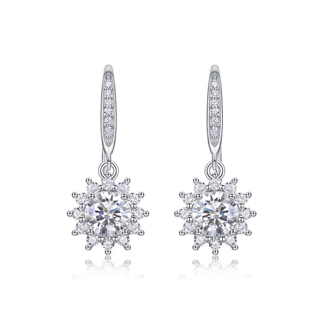 S925 Sterling Silver Moissanite Stud Earrings Half-Carat Sparkling Drop Design