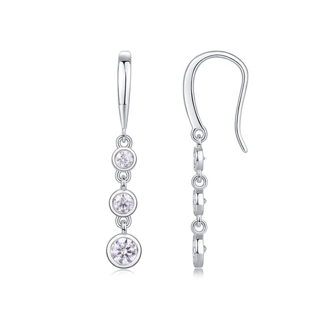 Classic Multi-Diamond Moissanite S925 Silver Drop Earrings