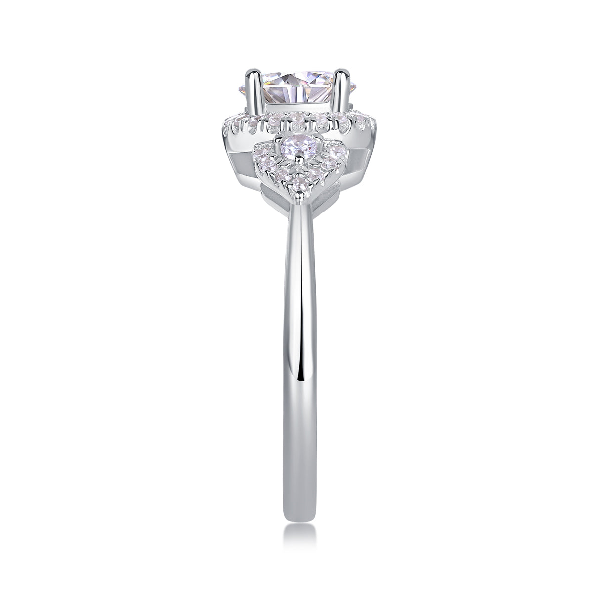 Luxury Moissanite Silver Wedding Ring 1 Carat Large Diamond Style