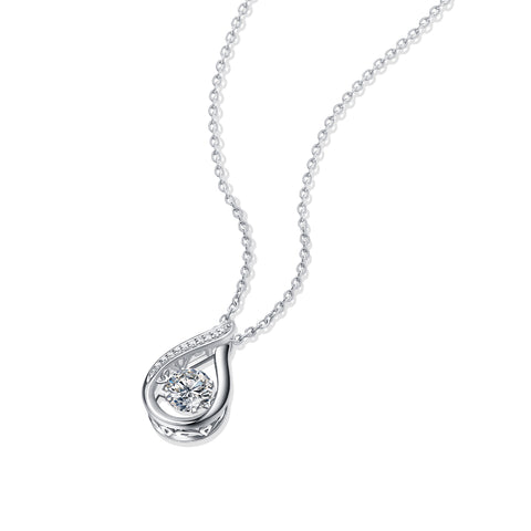 1-Carat Moissanite S925 Sterling Silver Necklace Pendant Set with Platinum Plating