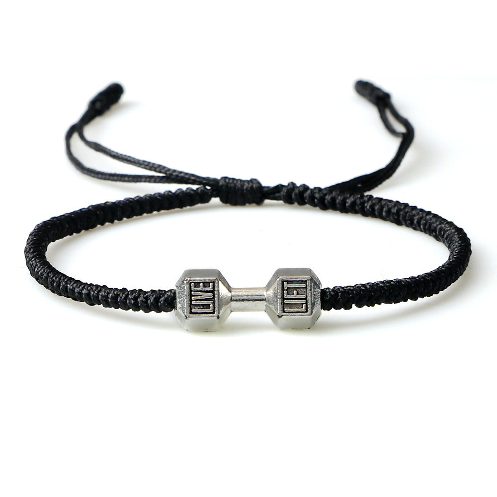 Originality Woven Alloy Dumbbell Bracelet for Everyday Wear