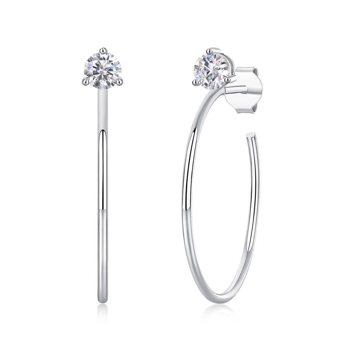S925 Silver Moissanite Stud Earrings Elegant Minimalist Design
