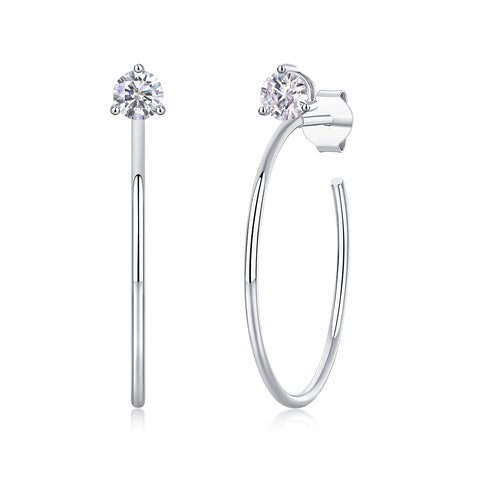 S925 Silver Moissanite Stud Earrings Elegant Minimalist Design