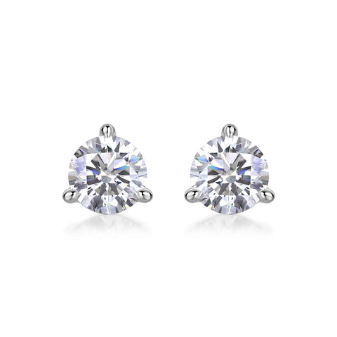 Luxury Moissanite Stud Earrings in S925 Silver 0.5 Carat Classic Round Cut