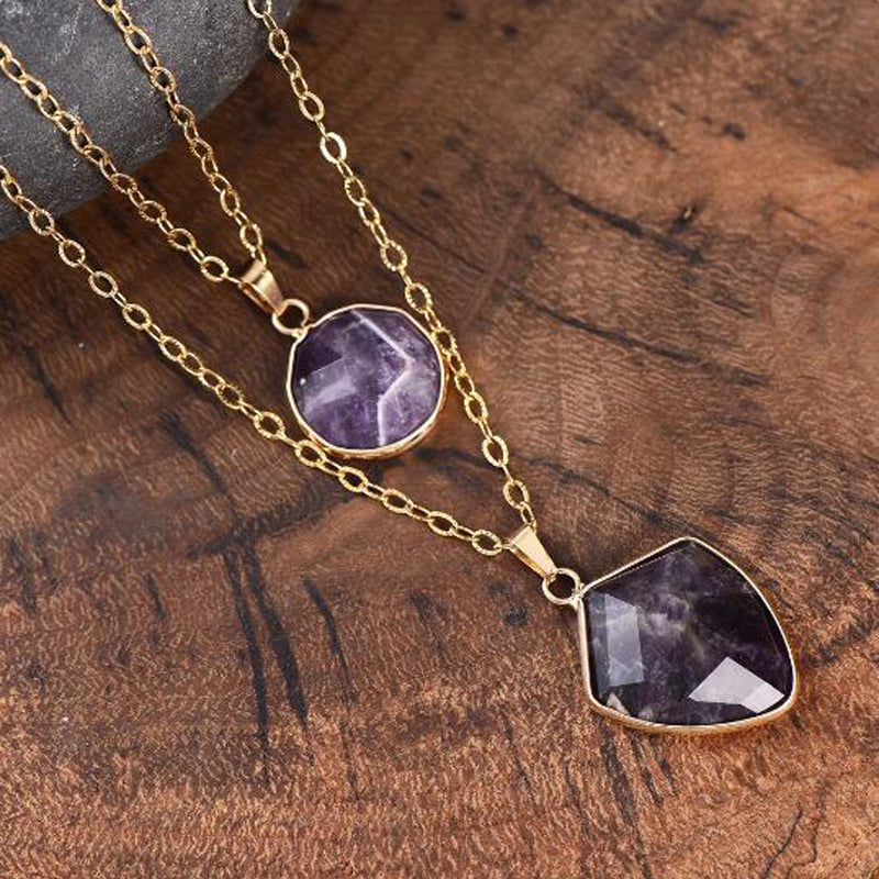 Moonstone Double Chain Pendant Necklace for Valentine's Day - 6