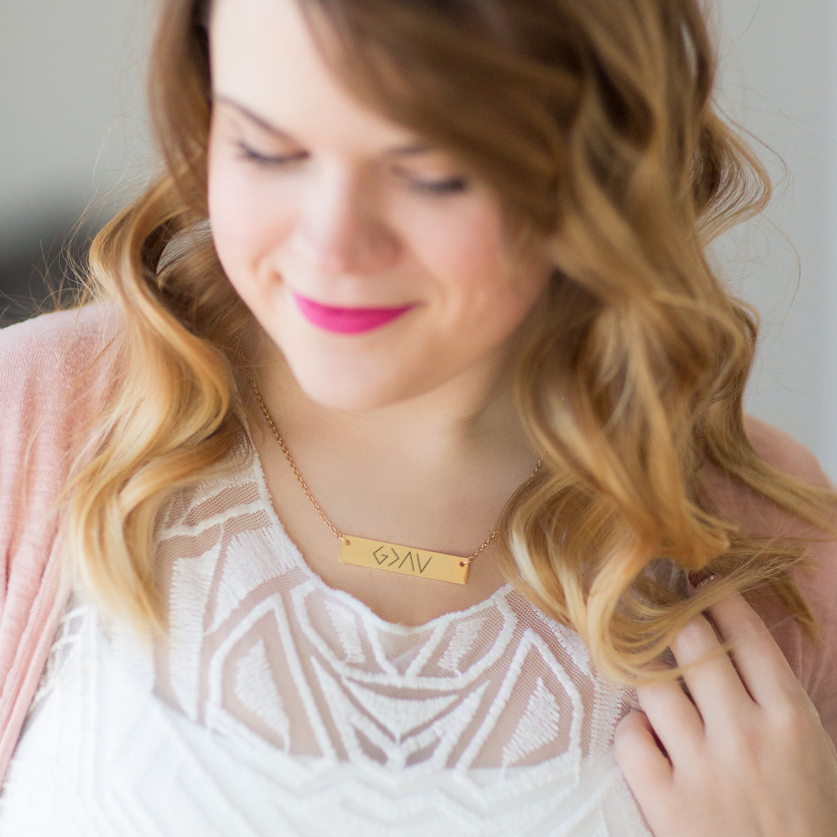 Minimalist Horizontal Bar Pendant Necklace for Women