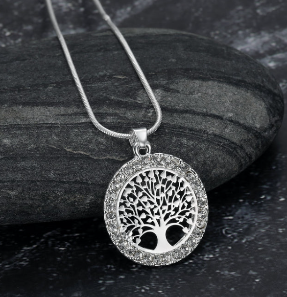 Celtic Tree of Life Pendant Necklace with Cubic Zirconia for Women - 3