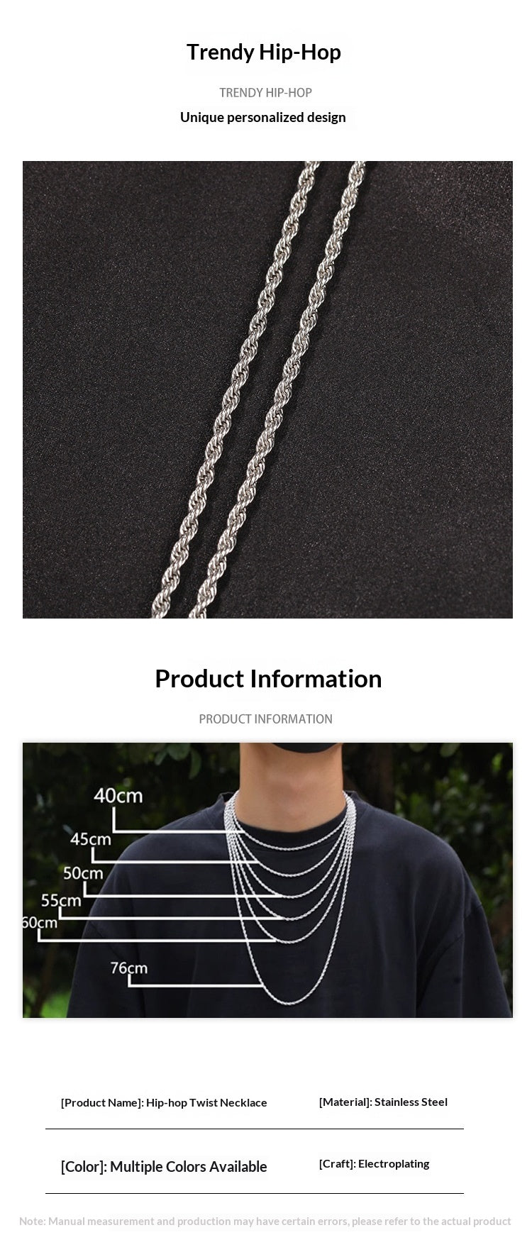 Stainless Steel Twisted Rope Chain Bracelet Minimalist Unisex Design - 7