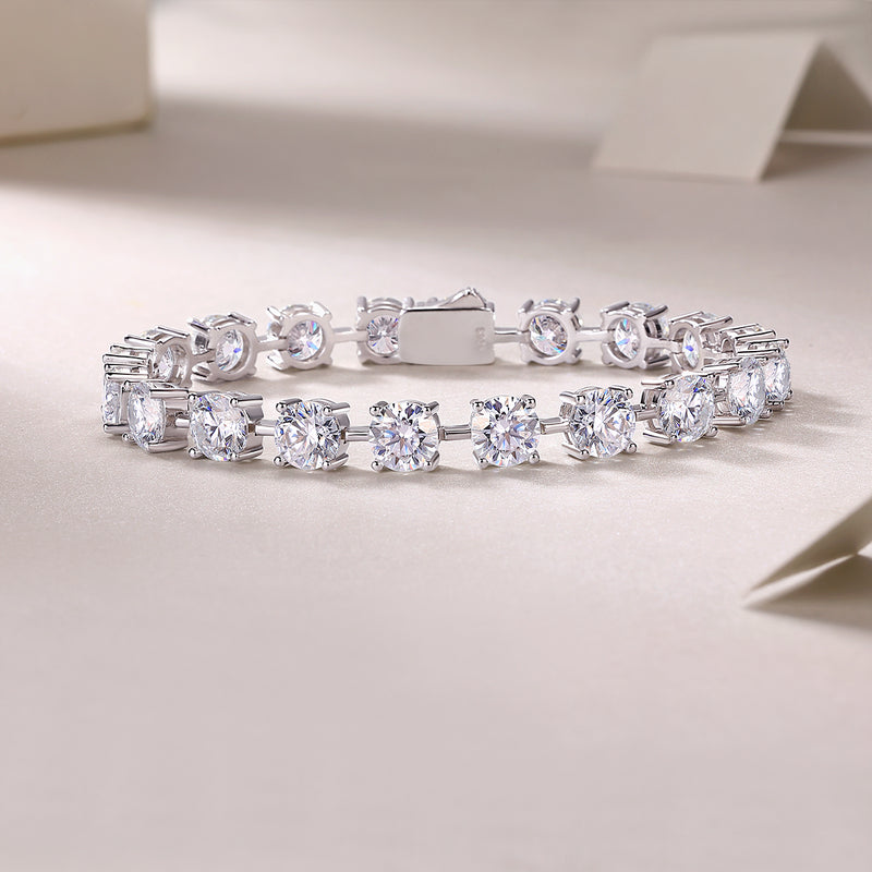 Luxury S925 Silver Moissanite Tennis Bracelet Elegant Sparkling Design - 2