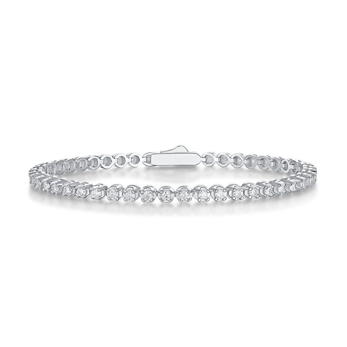 Luxury S925 Silver Moissanite Tennis Bracelet Elegant Sparkling Design