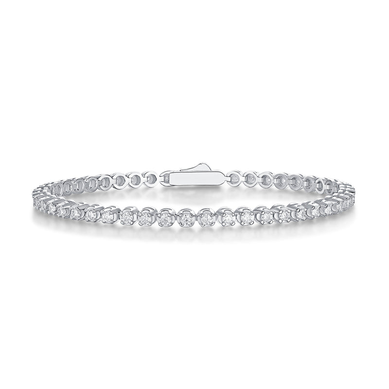 Luxury S925 Silver Moissanite Tennis Bracelet Elegant Sparkling Design - 5