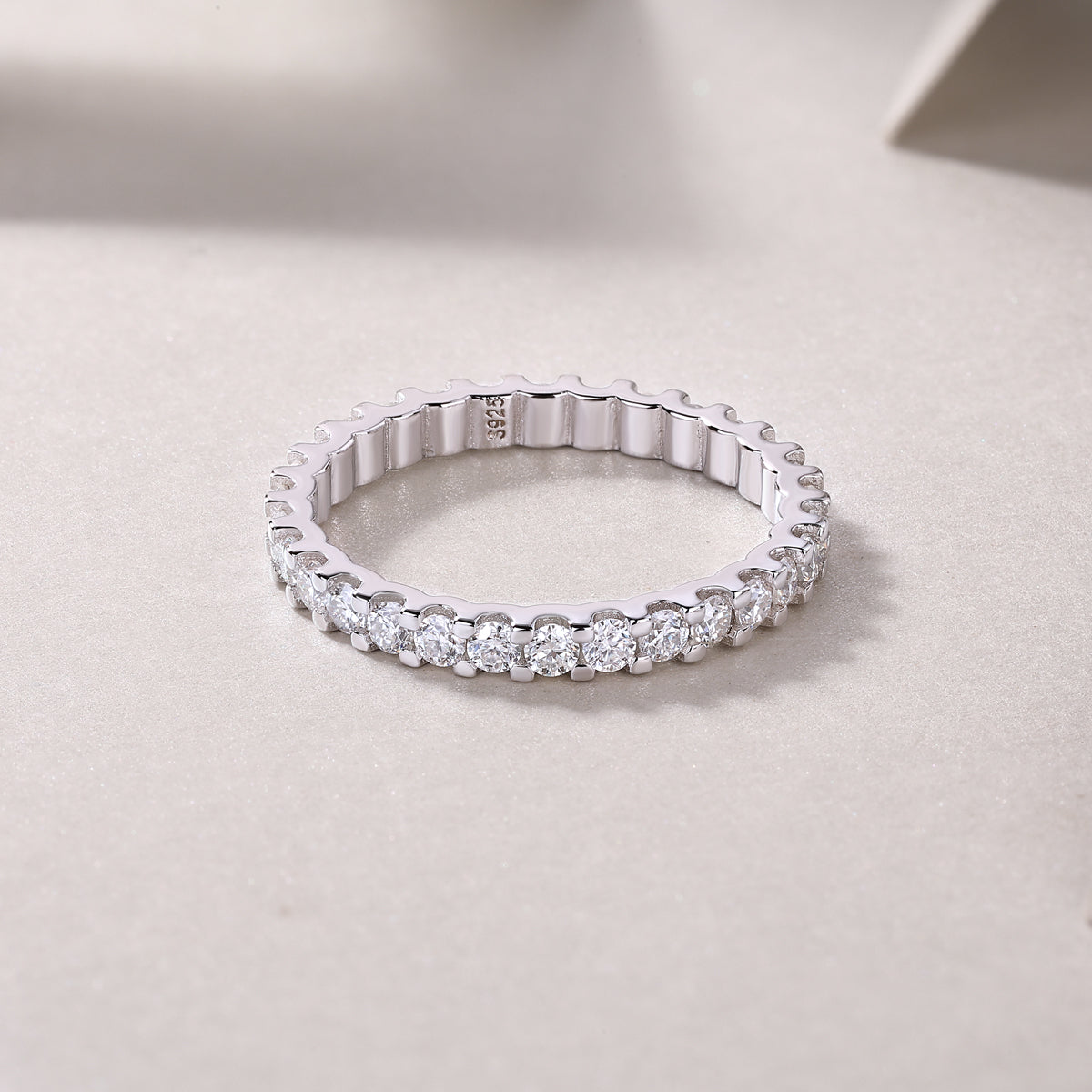 1Wish Moissanite Silver Ring Slim Luxury Band