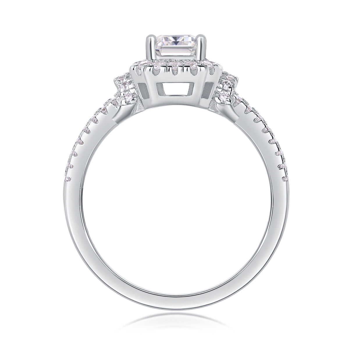 Luxury Octagonal Moissanite Ring in S925 Silver