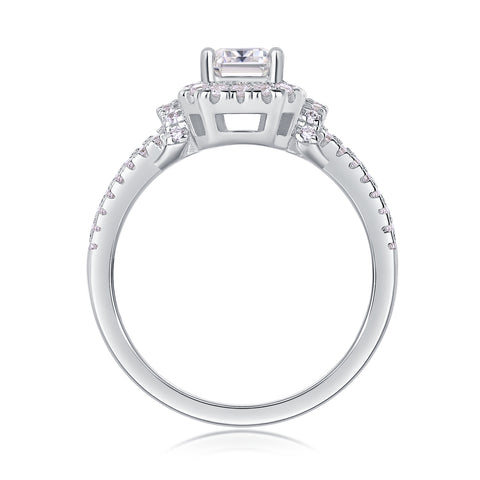 Luxury Octagonal Moissanite Ring in S925 Silver