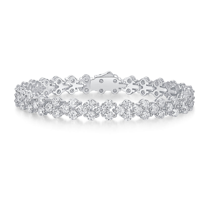 S925 Silver Moissanite Bracelet Luxury Fashion Sparkling Tennis Chain - 1