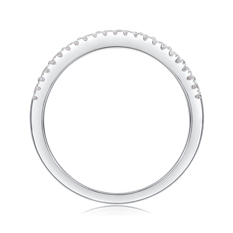 Elegant Multi-row Moissanite S925 Silver Ring Modern Fashion Band