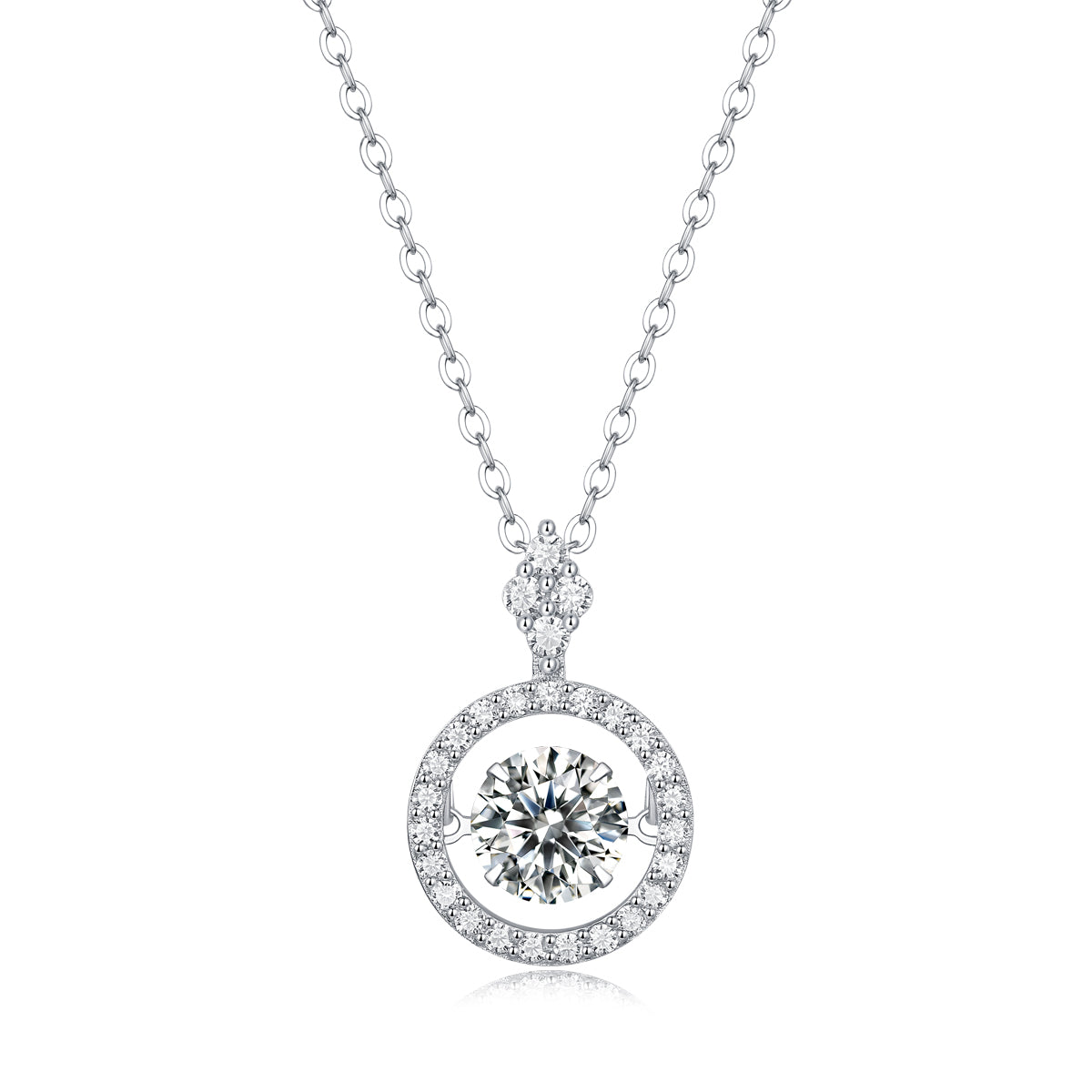 1-Carat Moissanite S925 Sterling Silver Necklace Pendant Set with Platinum Plating
