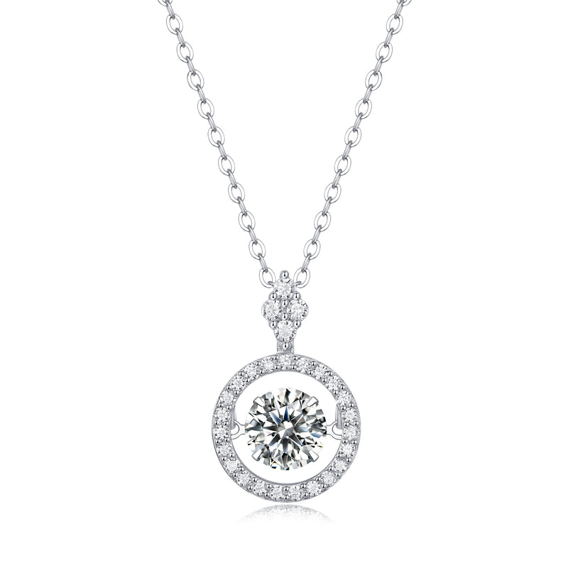 1-Carat Moissanite Sterling Silver Pendant Necklace with Platinum Plating - 2