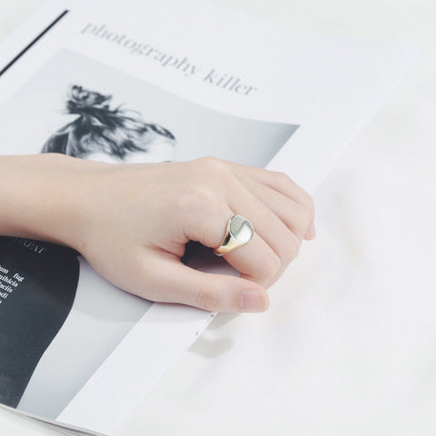 Adjustable Oval Smooth Fashion Ring