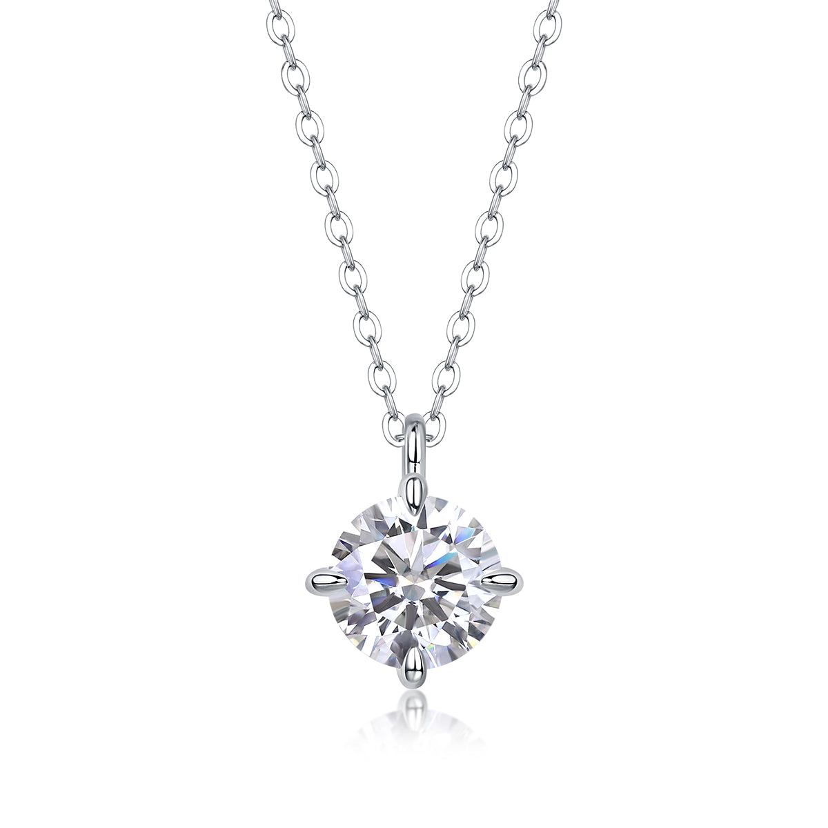 2-Carat Moissanite Pendant Necklace in S925 Silver